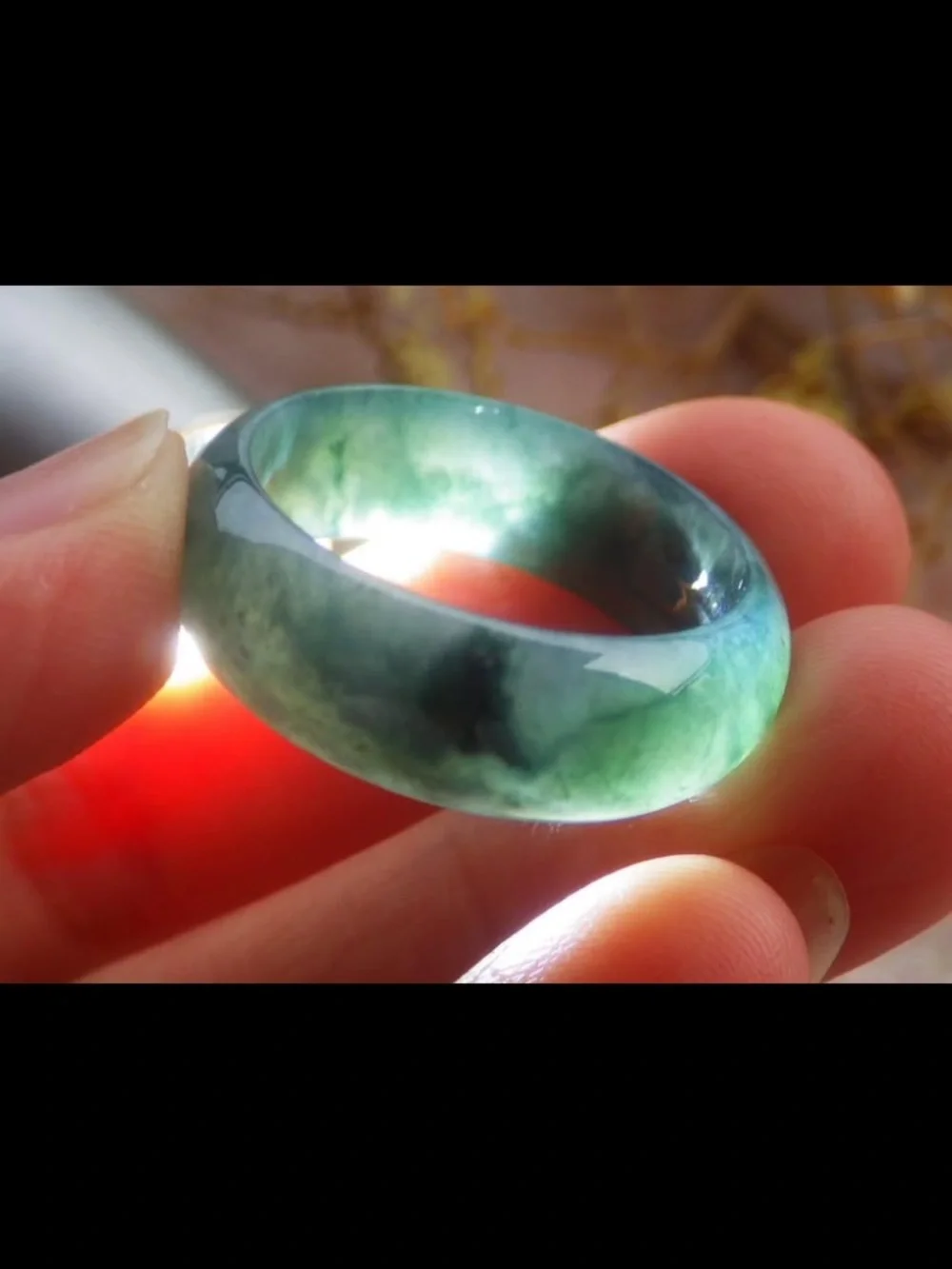 Certificate Jadeite Jewelry Jade luck Green Ring Size 10.5